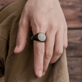Fashion Minimalist Man Ring Jewelry Custom Name Silver Signet Ring Men's Stainless Steel Ring