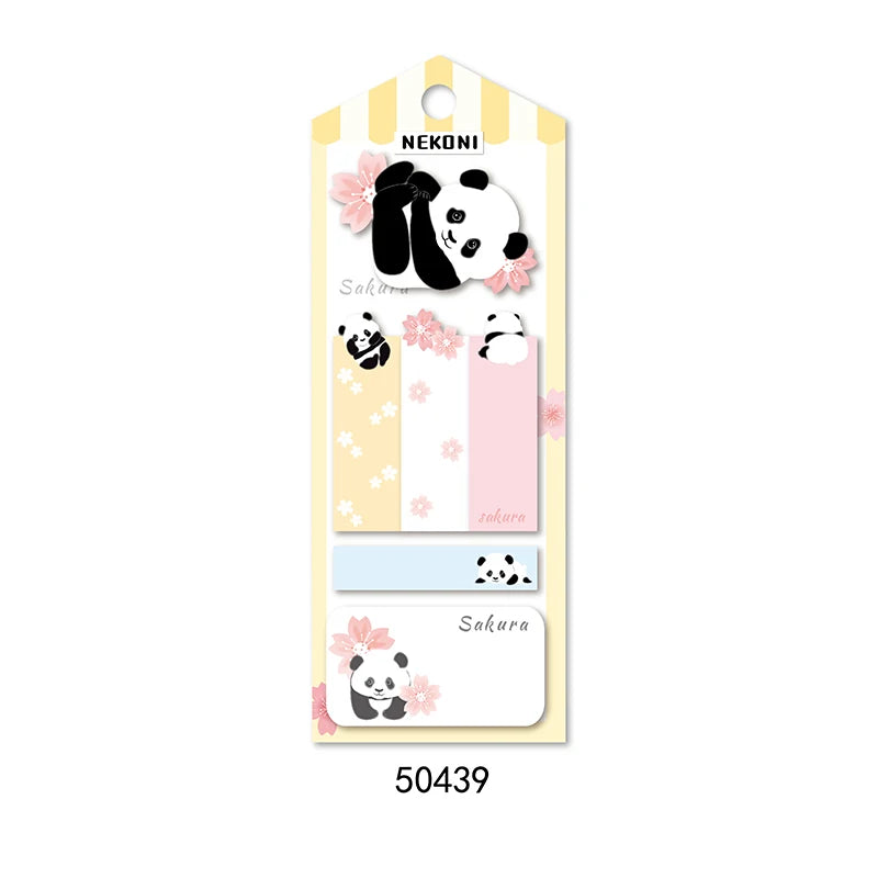Nekoni Paper Index Bookmark Self-Stic Note Pads Memo Pad Stic Notes Kawaii Sakura Festival Cute Memo Pads for Sticky Notes