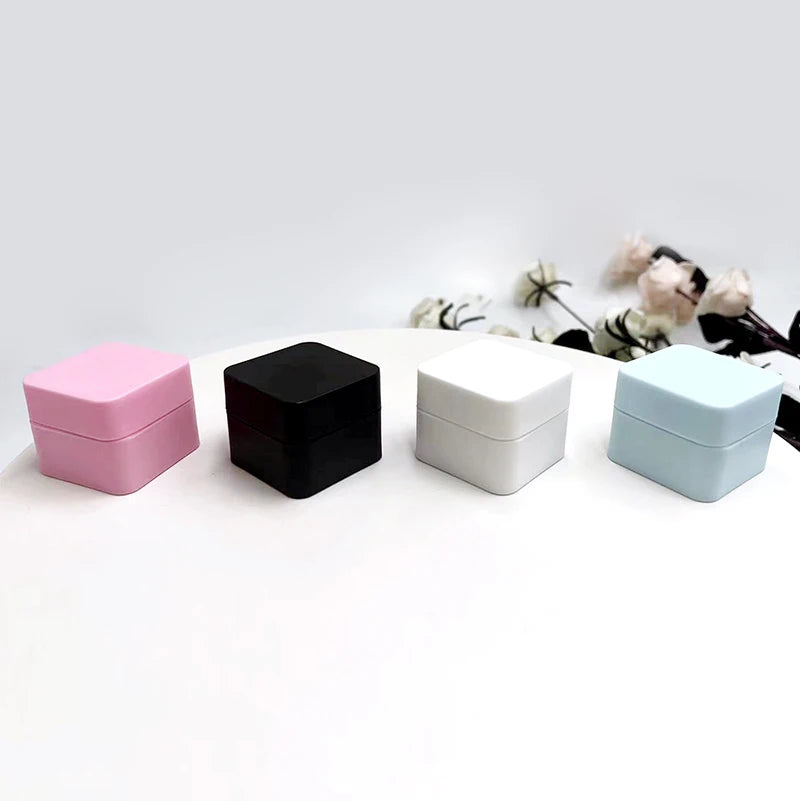 Empty Mini Plastic Square Cream Jar Cosmetic Sample Travel Eye Cream Skin Cream Filling Container Storage Box