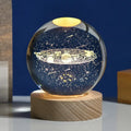 Custom 3D Laser Engraved K9 Crystal Clear Glass Ball Animal Print TV/Movie Character Design Wooden LED Base for Home