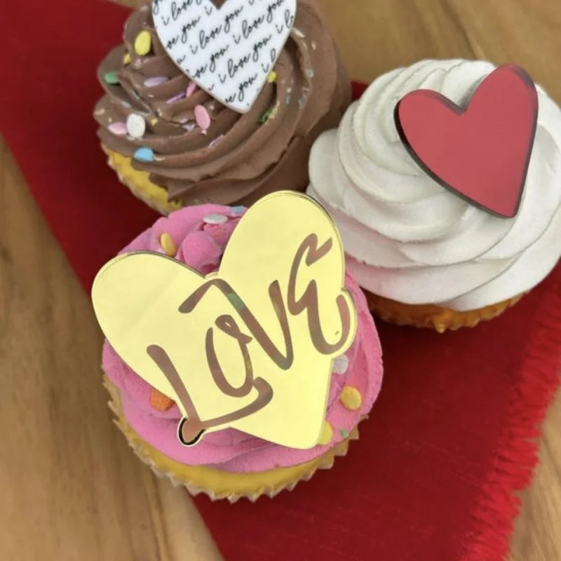 Happy Valentines Day Acrylic Cake Topper for Cake Party Decoration Supplies