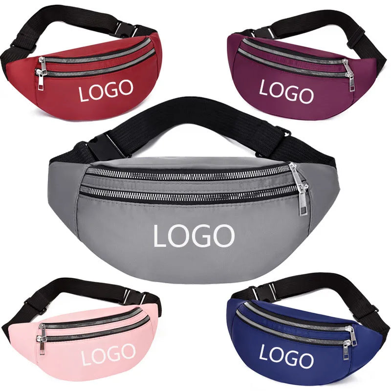 Students Trending Casual Waist Bag Girls Sport Crossbody Bag New Designer Multi-color Zipper Bum Bag Nylon Fanny Pack for Women