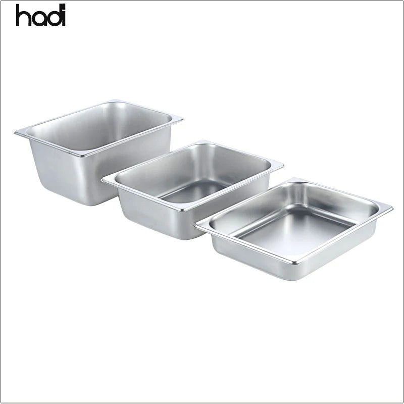 HADI Commercial 201 Stainless Steel GN Container Rectangle Shape American Style for Restaurant Kitchen Hotels Buffets Equipment