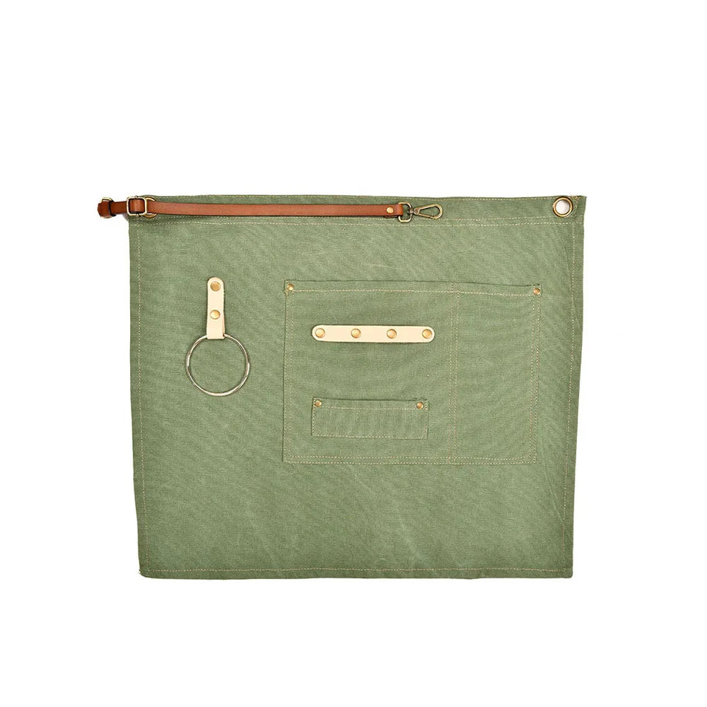 Japanese Korean Print Flower Art Half-Length Khaki Bib Essential Sanitary Accessory for Female Nail Enhancement Cafe Maker's
