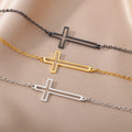 European American Hot Sale Temperament 18K Gold Plated Bracelet Classic Vintage Cross Bracelet Simple Stainless Steel Bracelet