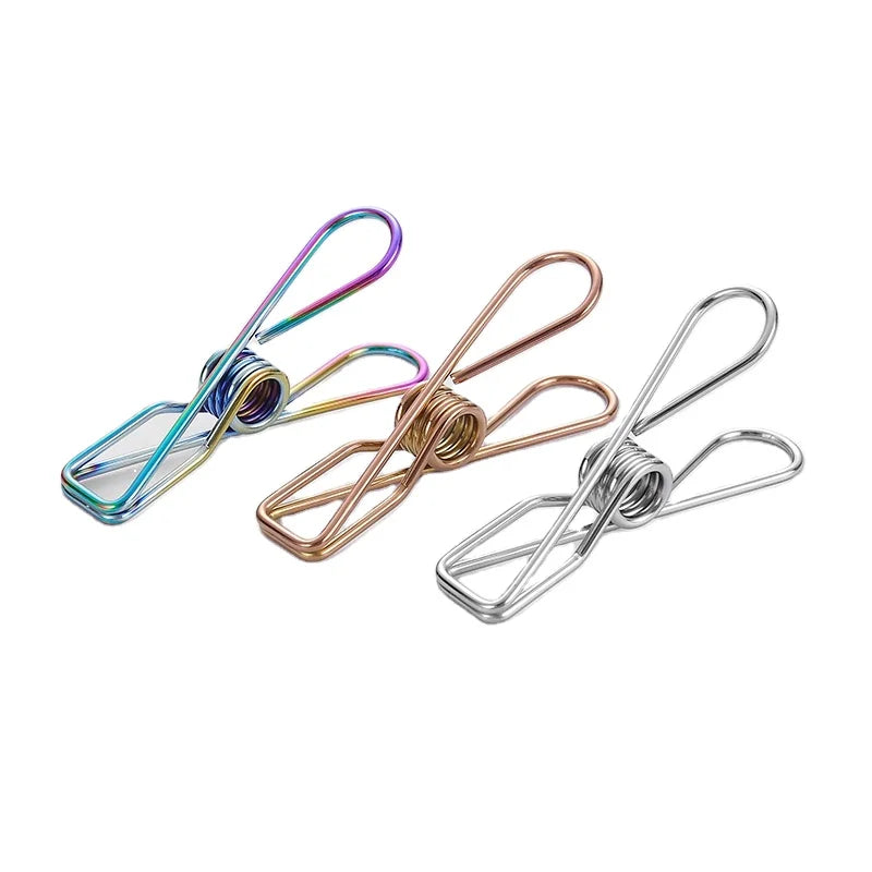 1Rose Gold 316 Stainless Steel Clothes Pegs and Clothespins for Laundry Kitchen Wardrobe and Bathroom Use Metal Cloth Clips