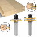 2Pcs 1/2'' 12mm Handle 3 Tooth T Tenon Type Combine Knife Floor Knives and Tenon Combine Knife Carpentry Milling Cutter