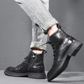 American British Style Classic Cowhide Leather Handmade Men Work Boots Breathable Leather for Men Retro Knight Boots MegaBDM