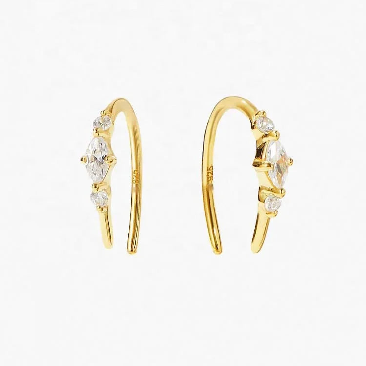 LOZRUNVE Dainty Gold Plated 925 Sterling Silver Hook Earring Jewelry Wholesale