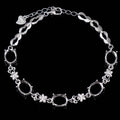 Sterling Silver 7*9mm Semi Mount Bracelet Empty Support Blank Claw Setting S925 Base Holder Without Center Stone for Inlay DIY