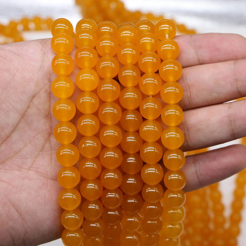Hot Selling Stone Beads Yellow Chalcedony DIY Jewelry Gemstone Natural Stone Loose Stone Beads