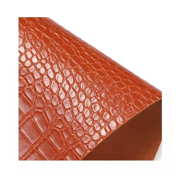 Crocodile Pattern Embossed PVC Faux Leather for Car Use Waterproof Fabric with WovenBacking for Seats Crafts Garments Sofas