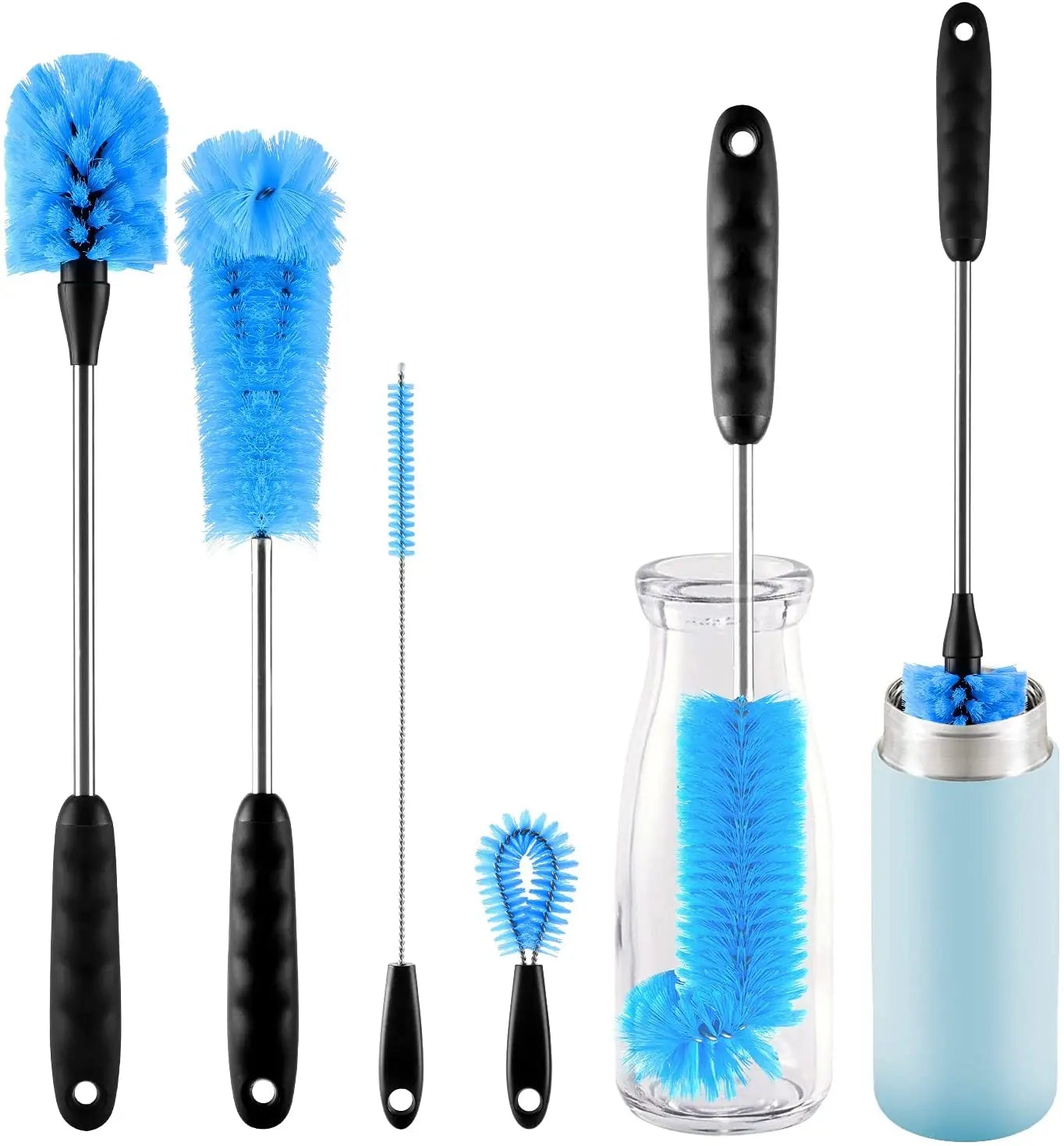 Multi-Function Long Handle 4 Pack PP Eco-Friendly Bottle Brush Cleaning Set Cup Cover Brush Set Straw Cleaning Brush