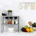 2-Pack Kitchen Bathroom Cabinet and Counter Shelf Organizer Stackable Expandable Storage Rack Spi Rack