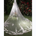 QUEENS GOWN New Lace Bridal Veils Lace Applique Lace Wedding Veils One-layer
