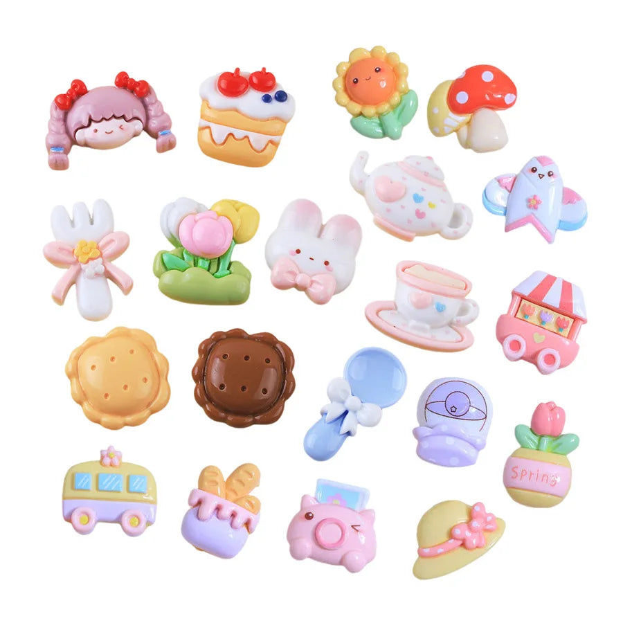 Kawaii Resin Spring Out Picnic Vacation Flat Back Charms for Phone case Slime Crafts