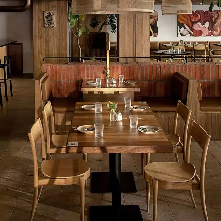 Cheap Restaurant Bistro Tables Chairs Cafe Table Wood Dining Chair Coffee Shop Furniture