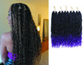 Wholesale Goddess Locs Messy Box Braids Crochet Bohemian Hair With Curly Ombre Burgundy Pre-Looped Boho River Box Braided