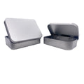 Stock Silver Gift Tin Case Packaging Square Hinge Candy Box Small Wholesale Custom Tin Can/Box Food Safe Eco-Friendly Lollipop