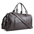TIDING Full Grain Leather Black Cow Genuine Leather Traveling Carry on Sport Bag Waterproof Weekend Duffel Bag