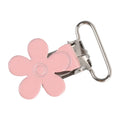 25mm Metal Pacifier Clip Pink Flower Shape Garment Suspender Clips
