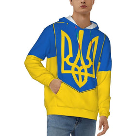 Fitspi Wholesale Country Flag of Ukraine 3d Print Classic Men's Pullover Hoodie Sweatshirt Hooded Pocket Jumper