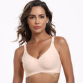 Wireless Nylon Spandex V Neck Push up Sport Bra & Stretch Full Coverage Bralette Ice Silk Underwear