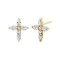 LOZRUNVE Wholesale Jewelry 925 Sterling Silver Custom Unique Faith Crystal Small Cross Stud Earring