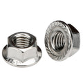 DIN6923 Stainless Steel 304 Passivated Fine Threaded Hexagon Flange Nuts Pinking Self-locking M8*1.0/M10*1.0/1.25 M12*1.25/1.5