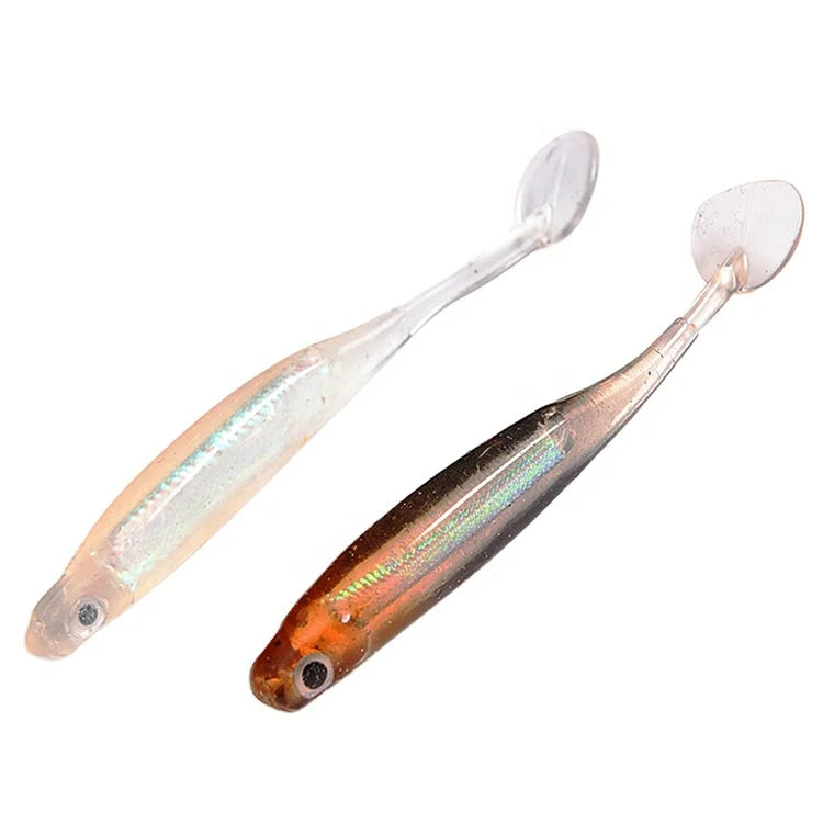 10cm Bionic Silicone Freshwater & Saltwater Seabass Lure PVC T-Tail Long Casting Soft Bait for Bass Fishing
