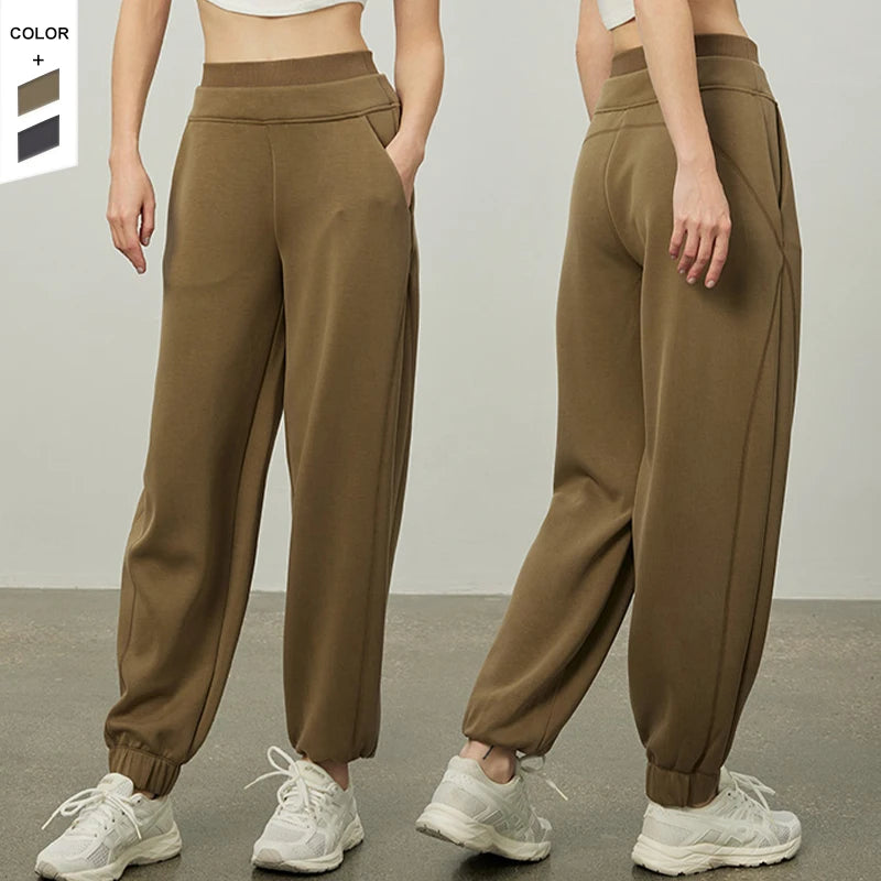 Women's Skinny Double Layer Elastic Waist Casual Sports Pants Breathable Quick Dry Lightweight Eco-Friendly Windproof Adults