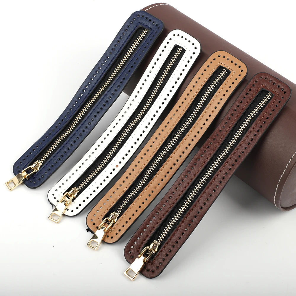 1Pcs Woven Bag Zipper Accessory Custom DIY Woven Bag Hardware PU Leather Accessories for Sewing Decorative Sleeping Bag Craft