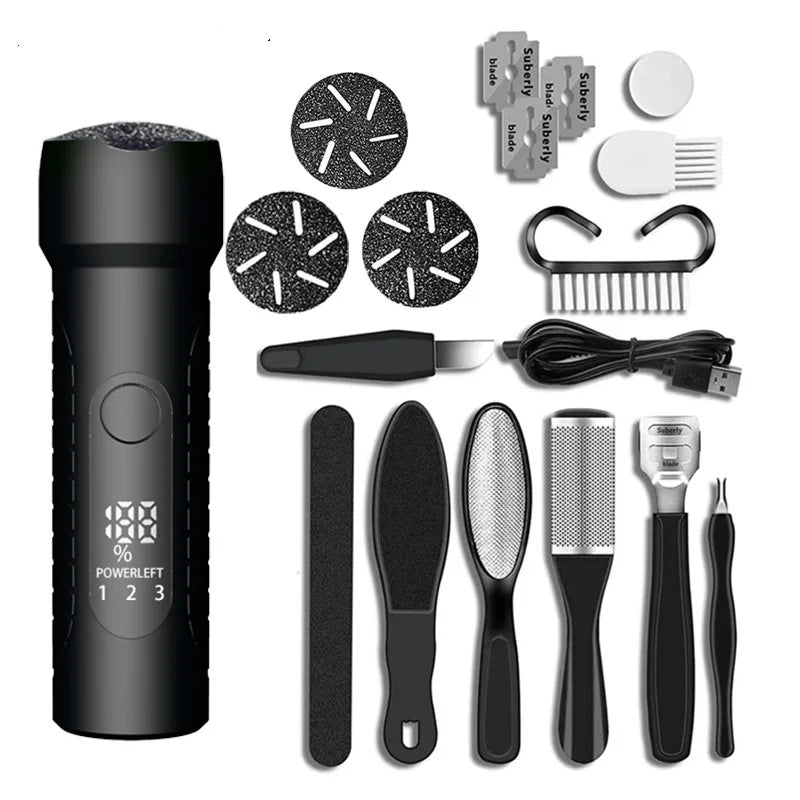 Rechargeable Electric Callus Remover with LCD Display Electronic Foot File Grinder for Dead Skin Removal Foot Care Tool