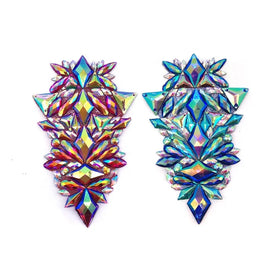 Customized Carnival Costume Accessories Royal Blue AB Red AB Iron-On Resin Rhinestone Appliques
