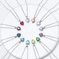 RINNTIN APN02 Dainty Custom Jewelry Forever Love Heart Women Necklace Dainty 925 Sterling Silver Birthstone Pendant Necklaces