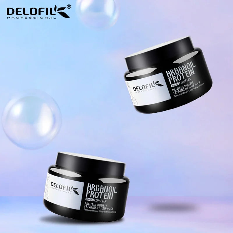 Delofil New Design Argan Oil Collagen Repairing Smoothing Damage Hair Treatment Mask for All Hair Type