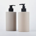 Customized Beige Empty 400ml PET Personal Care Packaging Cosmetic Plastic Lotion Pump Bottle Shampoo