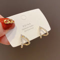 Rhinestone Ear Sud for Women Irregular Geometric Earring 925 Silver Needle Crystal Baroque Ear Claw Earrings for Women