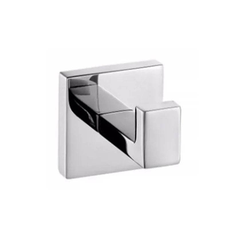 Modern 304 Stainless Steel Mirror Polished Bathroom Bath Robe and Square Towel Hooks
