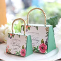 High Quality Wedding Party Pink Rose Wreath Gift Kraft Candy Cupcake Food Packaging Cake Cookies Paper Box