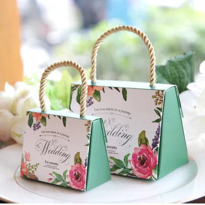 High Quality Wedding Party Pink Rose Wreath Gift Kraft Candy Cupcake Food Packaging Cake Cookies Paper Box