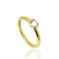 Elegant and Delightful 18K Gold Plated Heart Ring with Heart Shaped CZ Solitaire in 925 Sterling Silver
