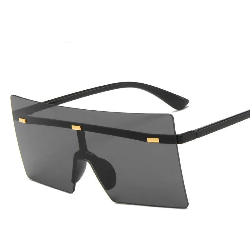 2025 Fashion Hot Selling  UV400  Protection Oversized Sunglasses Womens Rimless