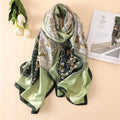 2023  Foulards Femmes Women High Quality Summer Leaf and Floral Printing Shawl Wrap Stole Imitated Silk Scarf