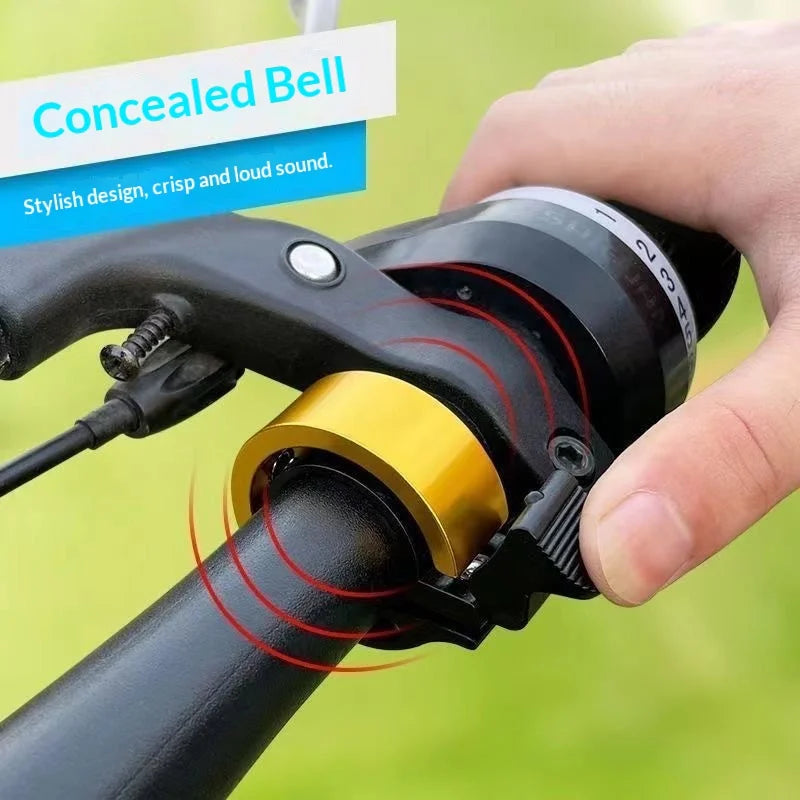 Aluminum Alloy Super Loud Universal Mountain Bike Adult Invisible Horn Folding Bicycle Bell 22-31.8 Caliber Riding Equipment
