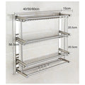 Magic Sticker Series Stainless Steel Self-Adhesive Bathroom Shelf with Towel Shelf Bathroom Accessories for Use with Flower Pot