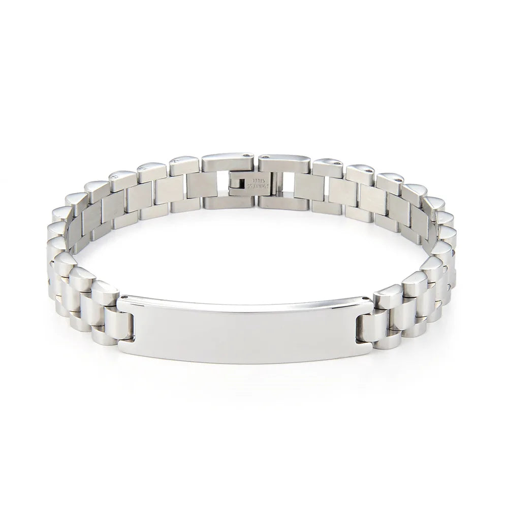 Custom Design Engraved Bar Stainless Steel Bracelet