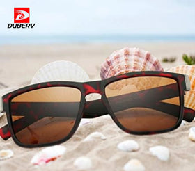 DUBERY D518 Wholesale Vintage Square Polarized UV 400 Custom Logo 2026 Men's Women's Glasses Blue Gold Red Made PC Sunglasses