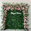 Artificial Milan Grass Base Curtain Style Greenery Garden Wedding Flower Backdrop Rose Peony Flowers Wall for Decor