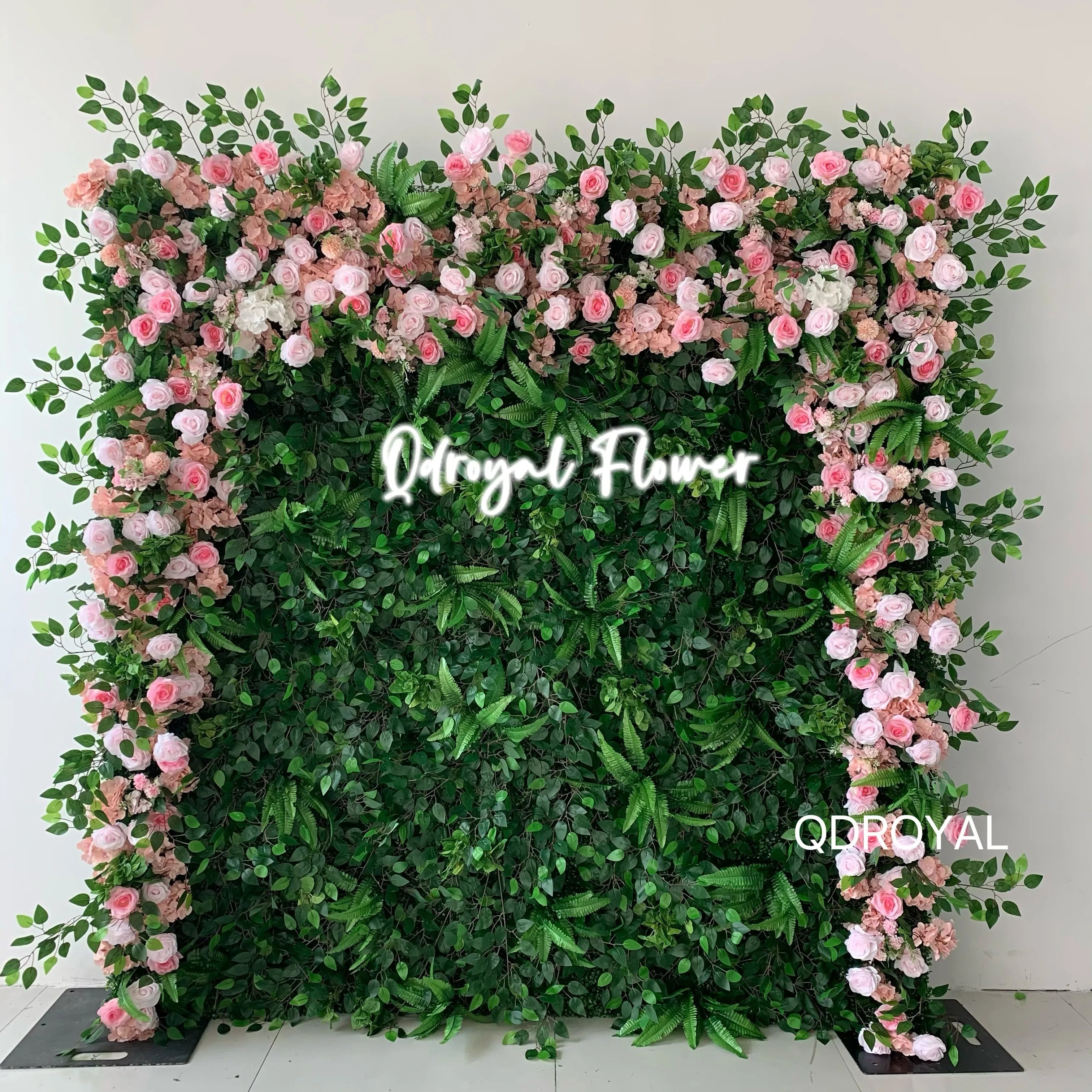Artificial Milan Grass Base Curtain Style Greenery Garden Wedding Flower Backdrop Rose Peony Flowers Wall for Decor